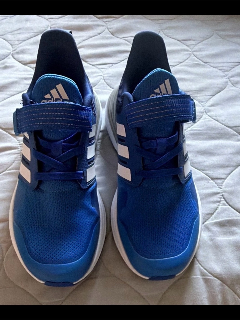 adidas Kids Blue and White Velcro Sneakers